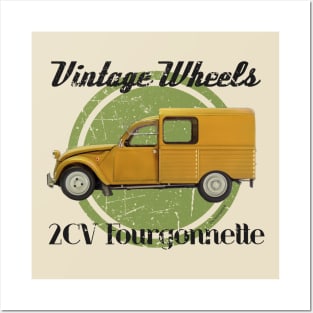 Vintage Wheels - Citroën 2CV Fourgonnette Posters and Art